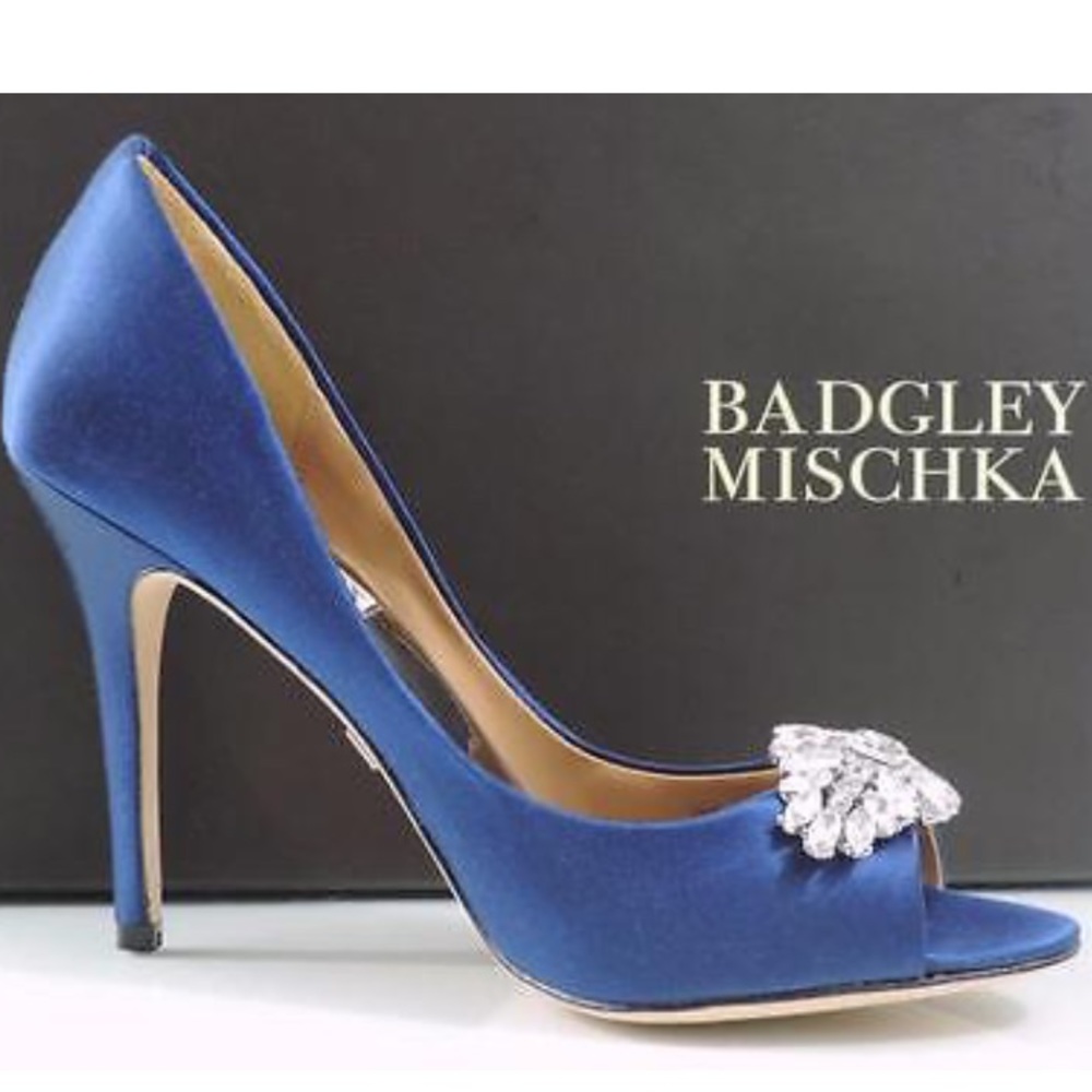 Badgley Mischka Open Toe with Crystal Heels